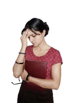 Stressed student over white Stock Photos