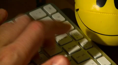Stressed typing extreme close up Stock Footage 43240781