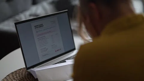 Stressed woman having financial problems with paying bills. Stock Footage 340276066
