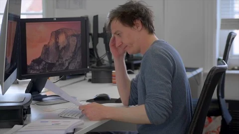 Stressed Worker Given More Work Wide Shot Stock Footage 87499268