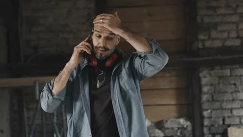 Stressed worker having a phone call Stock Footage 149292905