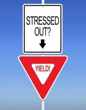 Stressed? Yield! Road Sign Stock Illustration