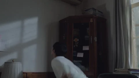 Stressed young student getting angry in a messy room Stock-Footage 333804273