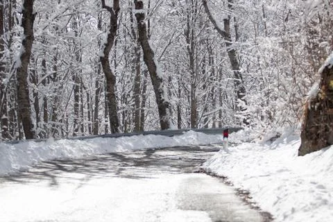 Stret with snow Stock Photos