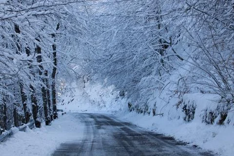 Stret with snow Stock Photos