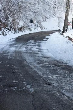 Stret with snow Stock Photos