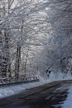 Stret with snow Stock Photos