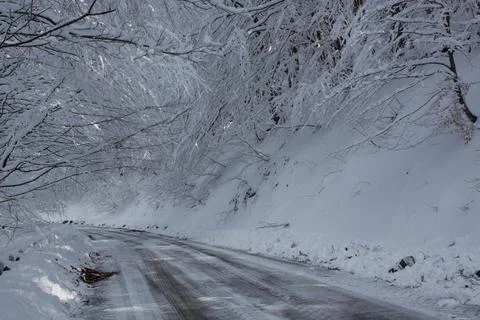 Stret with snow Stock Photos