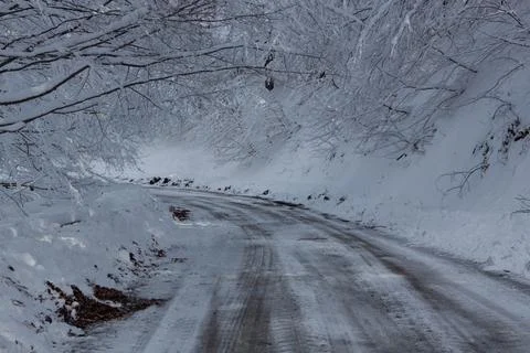 Stret with snow Stock Photos
