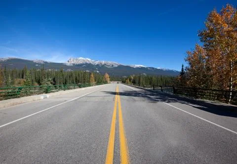A stretch of Alberta highway Stock Photos