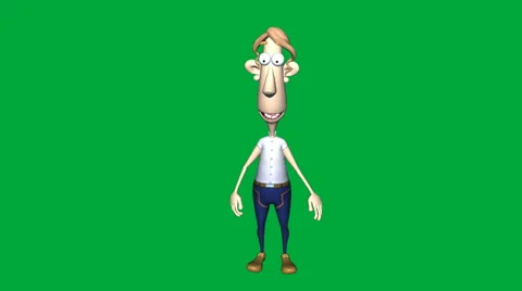"Stretch" Cartoon Character Talking: Matte + Loop Video stock 60395496