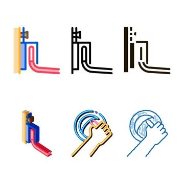 Stretch ceiling construction icon vector multistyle outline Stock-Illustration