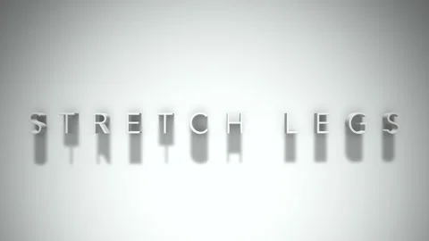 Stretch legs 3D title animation white text on a white background Stock Footage 299702396