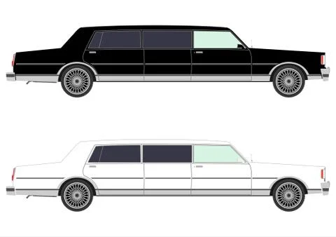 Stretch limo in two colors Stock Illustration