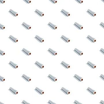 Stretch wrap plastic rolls creating seamless pattern Stock Illustration