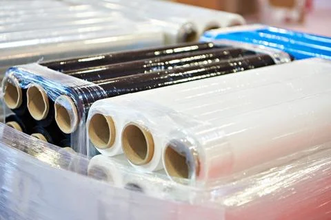 Stretch wrap in store Stock Photos