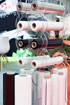 Stretch wrap in store Stock Photos