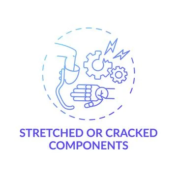 Stretched and cracked components concept icon Illustrazione stock
