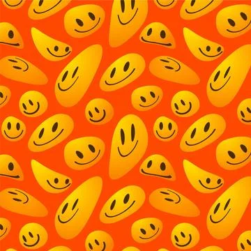 Stretched distorted emoticon pattern template Stock Illustration