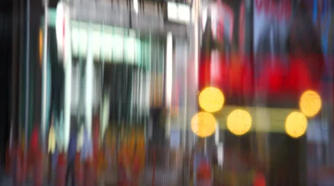 Stretched reflection of Times Square Video stock 37455681