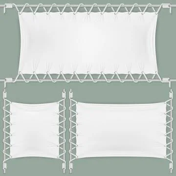 Stretched By Ropes Textile Banners Set. Stock Illustration