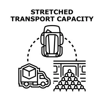 Stretched transport capacity concept vector illustration Stock Illustration