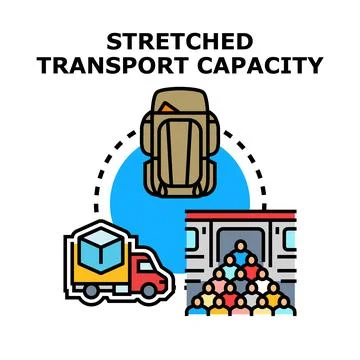 Stretched transport capacity concept vector illustration Stock Illustration
