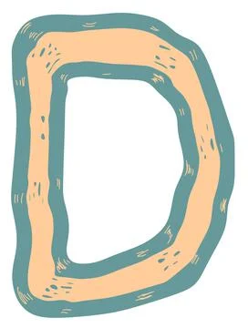 Stretched vector letter.Art font. Stock Illustration