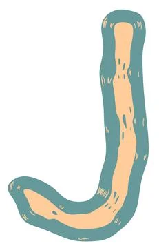 Stretched vector letter.Art font. Stock Illustration