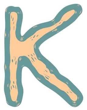 Stretched vector letter.Art font. Stock Illustration