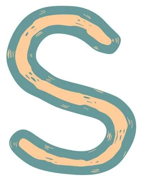 Stretched vector letter.Art font. Stock Illustration