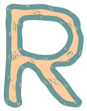 Stretched vector letter.Art font. Stock Illustration