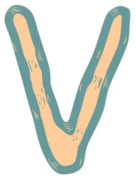 Stretched vector letter.Art font. Stock Illustration