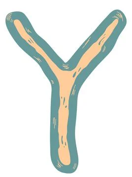 Stretched vector letter.Art font. Stock Illustration