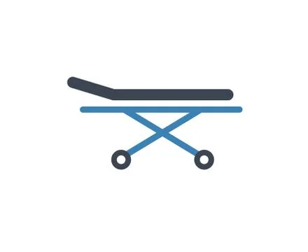 Stretcher bed icon. Vector patient hospital medical stretcher Stock Illustration