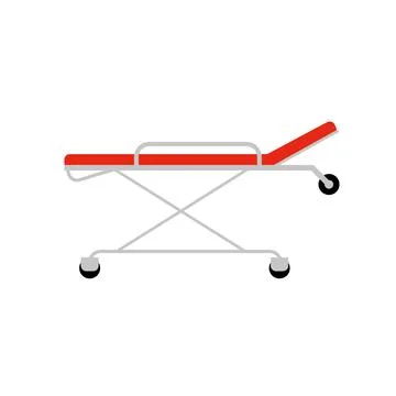 Stretcher bed icon. Vector patient hospital medical stretcher. Stock Illustration