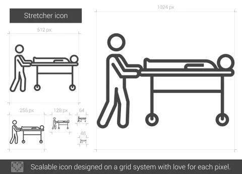 Stretcher line icon. Illustrazione stock