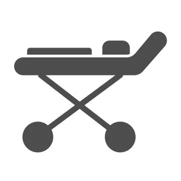 Stretcher solid icon, Heath care concept, Medical couch sign on white background Stock Illustration