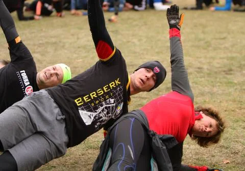 Stretching after a workout. Stock Photos