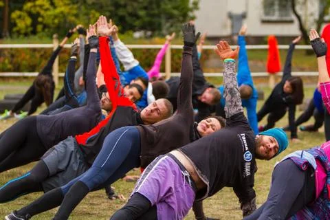 Stretching after a workout. Stock Photos