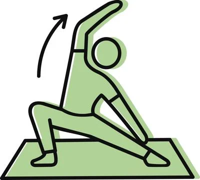 Stretching and yoga pose on mat illustration Stock Illustration