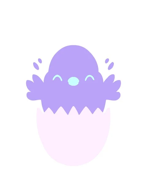 Stretching up animation of baby bird hatching from egg Stock Footage 324230616