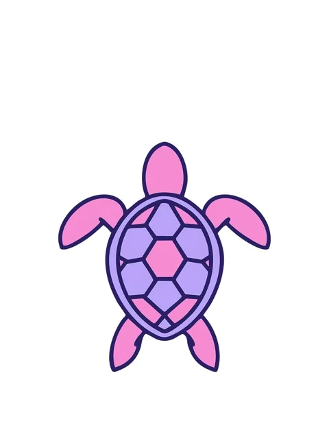 Stretching up animation of brazilian turtle shown from above drawing Stock Footage 324468549