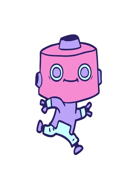Stretching up animation of cartoon android image Stock Footage 324372053