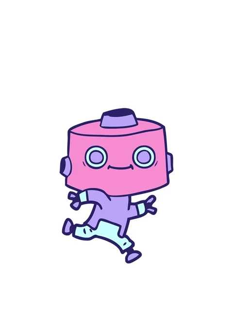 Stretching up animation of cartoon android image Stock Footage 324480848