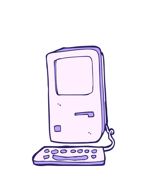 Stretching up animation of cartoon of computer Stock Footage 324105721