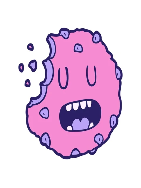 Stretching up animation of cartoon cookie Stock Footage 324403729