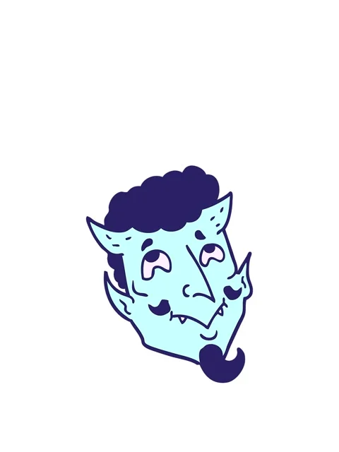 Stretching up animation of cartoon devil face 動画素材 324493453