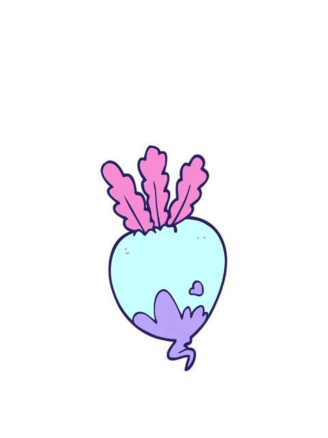 Stretching up animation of cartoon doodle beet root Stock Footage 324396163