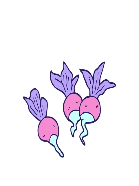 Stretching up animation of cartoon doodle beetroot plants Stock Footage 324151438